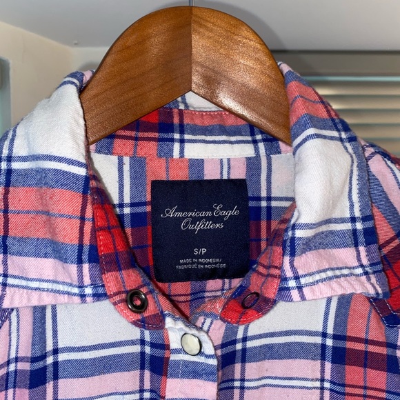 American Eagle Flannel Snap Button Up - Picture 3 of 3